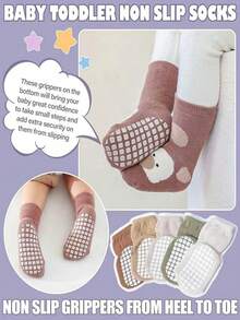 5 双/10 双防滑婴儿袜（带防滑垫），适合幼儿女孩和男孩