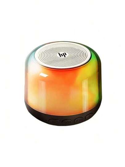 HP BTS02 Bluetooth-högtalare för hemmabruk och utomhusbruk med trådlös TWS-anslutning, subwoofer för förbättrad ljudkvalitet, bärbar och kompatibel med röstbetalningsuppmaningar, kompatibilitet med flera enheter, svart