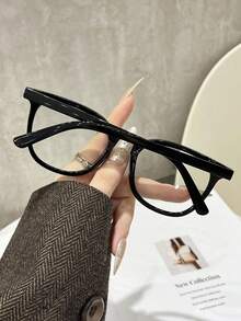 1pc Women Square Full Frame Ins Style Modern Simple Style All-Match Women Clear Glasses For Daily Life Reading Office Back-To-School Essentials Weekend Outfit Decoration Holiday Gift Suitable For All Face Shapes - Clear - View 4