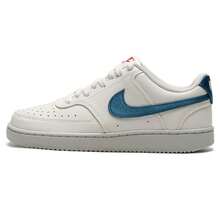 Women's Nike Court Vision Lo Sneakers, Lightweight Comfortable Casual Outdoor Exercise Sports Shoes IM7799-133 - White/Blue - View 1