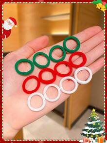 200/300/400pcs Women's Christmas Basic Hair Scrunchies, Simple & Fashionable Design, Suitable For Christmas & New Year Hair Styling
