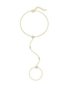 1PC Bạc Sterling 925 Thời Trang Thanh Lịch Hình Cánh Hoa Đính Đá Cubic Zirconia Kết Nối Vòng Tay Không Gây Dị Ứng Bạc Nguyên Chất, Vòng Tay Trang Sức Bạc, Thích Hợp Cho Phụ Nữ Đeo Hàng Ngày/Quà Tặng - Vàng - Xem 5