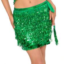 Lenço de Dança do Ventre, Corrente de Cintura com Franjas Bordadas para Mulheres, Acessórios de Fantasia de Dança do Ventre, Lenço de Quadril Boêmio de Festival, Saia de Desempenho Sexy de Várias Camadas