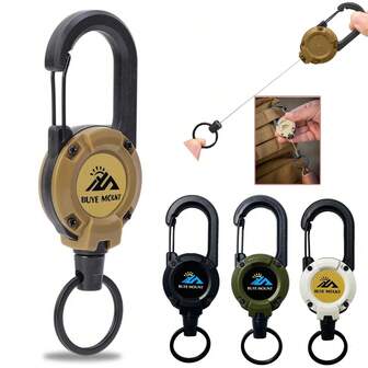 1/4Pcs Automatic Retractable Wire Rope Antitheft Easy-To-Pull Buckle Rope Elastic Keychain Sporty Retractable Key Ring Anti Lost
