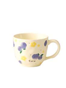 1pc Fruit & Floral Ceramic Mug, Refreshing Beverage Cup, Milk And Coffee Cup, Suitable For Kitchen, Living Room, Home Entertaining, Gift, Christmas Present - Multicolor - View 15