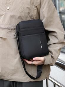 Large Capacity Fashion Men's One Shoulder Diagonal Messenger Bag, Multi-Functional Adjustable Strap Zipper Closure, Multi-Compartment Practical Storage Men's Bag Festival