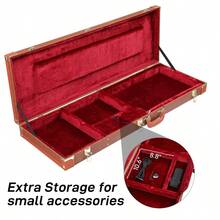 Replacement 82303602 Electric Guitar Case  Brown Square PU Hard Case, Fits ST TL Burning Fire 170 Style Guitars - 預設 - 查看 9