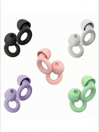 1 Pair Of Silicone Swimming/Sleeping Earplugs, Soft Silicone Earplugs - Comfortable, Reusable Silicone Suitable For Sleep, Swimming, And Work Use, Durable And Comfortable, Reusable Soft Silicone Earplugs, Including 3 Pairs Of Replacement Earplugs