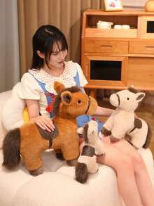 站立式毛绒马玩偶,马形柔软填充玩具,儿童礼物,毛绒玩偶,儿童房装饰,适合男孩和女孩 - 彩色 - 查看 10