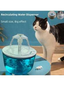 1500ml/50.72oz USB Powered Cat Water Fountain - Semi-Transparent, Automatic Circulation Pet Drinking Fountain, Adjustable Flow Rate & Filter Cotton, Suitable For Cats And Dogs - Multicolor - View 4