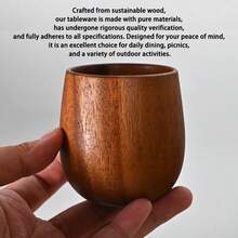 1/2/4个装手工天然木质大肚杯 160毫升/180毫升 - 咖啡/茶/酒杯，适合居家及户外使用 | 复古饮具，木质茶杯，实木天然杯，红木杯，木质茶/咖啡/饮料杯 - 棕褐色 - 查看 2