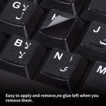 1pc Matte Keyboard Key Stickers, Letter & Number Non-Slip Durable Stickers For Laptop & Desktop Computers, Typing Aid - Black - View 8