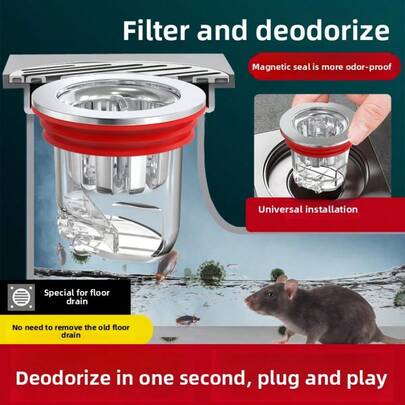 1 Stück magnetische geruchsbeseitigende Bodenablaufabdeckung, universeller Edelstahl Geruchsverschluss für das Badezimmer