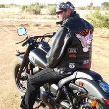 Icebanner USA Eagle National Flag PU Leather Motocycle Biker Vest For Adult Men, Black, Medium, Lace To Side, Live To Ride, BORN WILD STILL WILD, FREEDOM ISN'T FREE - 黑色 - 查看 8