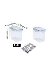 2/4 Piece Airtight Food Storage Containers, Plastic Spaghetti Containers With Lids, For Kitchen Pantry Organization And Storage, Include Labels And Pen - White - View 7