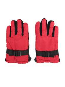 1Pair Warm Thermal Kids' Thermal Lined Thickened Full Finger Ski Gloves | Five-Finger Winter Gloves, Outdoor Sports Leisure Gear Gloves With Adjustable Wrist Straps & Thickened Lining, Multicolor Options, For Skiing, Mountaineering, Hiking, Cycling, Ice Skating, Snowboarding & Outdoor Activities, Suitable For Children Aged 3-13 Years Old