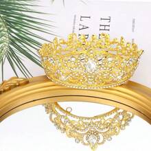 CIEHER Gold Mini Crown Princess Tiara Birthday Wedding Cake Decoration{Inchcolor_nameinch:InchGoldinch} - Gold - View 6