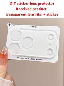DIY Sticker Lens Protector Film, Cute Cartoon Cat & Dog Pattern, DIY Transparent Camera Sticker Film, Suitable For IPhone 17 Pro Max, 17 Pro, 17 Air, 17, 16, 15, 14, 13 Pro Max, Tempered Glass Film