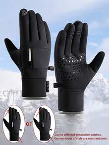 Winter Warm Gloves With Storage Pocket, Windproof Touchscreen Gloves For Sports, Cycling, Skiing, Hiking