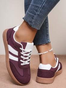 Women's Casual Sneakers, Non-Slip, Comfortable, Fashion Low-Top Lace-Up Sports Shoes, Suitable For Sports And Vacation, Spring/Autumn - Red - View 5