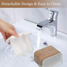 Toothbrush Holders For Bathrooms,  Electric Toothbrush And Toothpaste Holder, Toothbrush Caddy Organizer, 4 Slots Tooth Brushing Stand For Bathroom Organizer Countertop (Wood Grain){Inchcolor_nameinch:InchWoodGraininch} - Vân gỗ - Xem 4