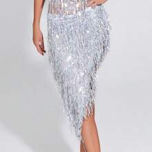 Nova Echarpe de Dança do Ventre com Franjas de Lantejoulas, Xale Triangular, Corrente de Cintura para Apresentações de Dança Oriental e Iniciantes