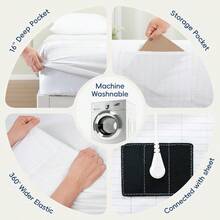Sábana bajera ajustable para tierra tamaño Queen 95% algodón 5% fibra plateada cómoda más suave mejor sueño más saludable sábana conductora con cable de conexión a tierra y bolígrafo de prueba - blanco - Ver 5