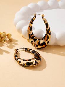 Women's Jewelry Set, Fashion Sexy Geometric Leopard Print Necklace & Earrings Set, Suitable For Daily Wear - Leopard - View 11