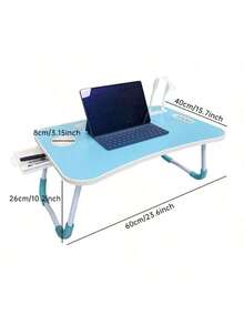 Portable Folding Laptop Stand Table, Dormitory Bedside Lazy Desk, Movable Bed Dining Table, Home Office Reading Multifunctional Table - 黑色 - 查看 5
