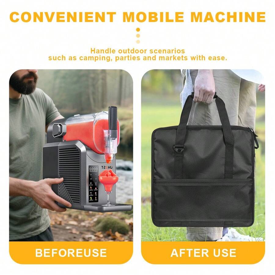 大容量便携式旅行袋，适用于冷饮机、饮料悬挂袋、冰沙旅行收纳袋 - 黑色 - 查看 1