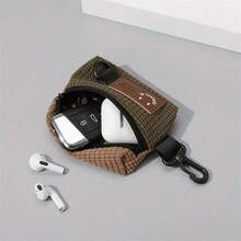 Mini Retro Colorblock Zipper Pouch, Lightweight Coin Purse, Portable Versatile Earphone Bag - 彩色 - 查看 7