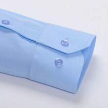 Men's Long-Sleeved Shirt, All Slim Fit Type, Luxury Premium - Màu xanh nhạt - Xem 3