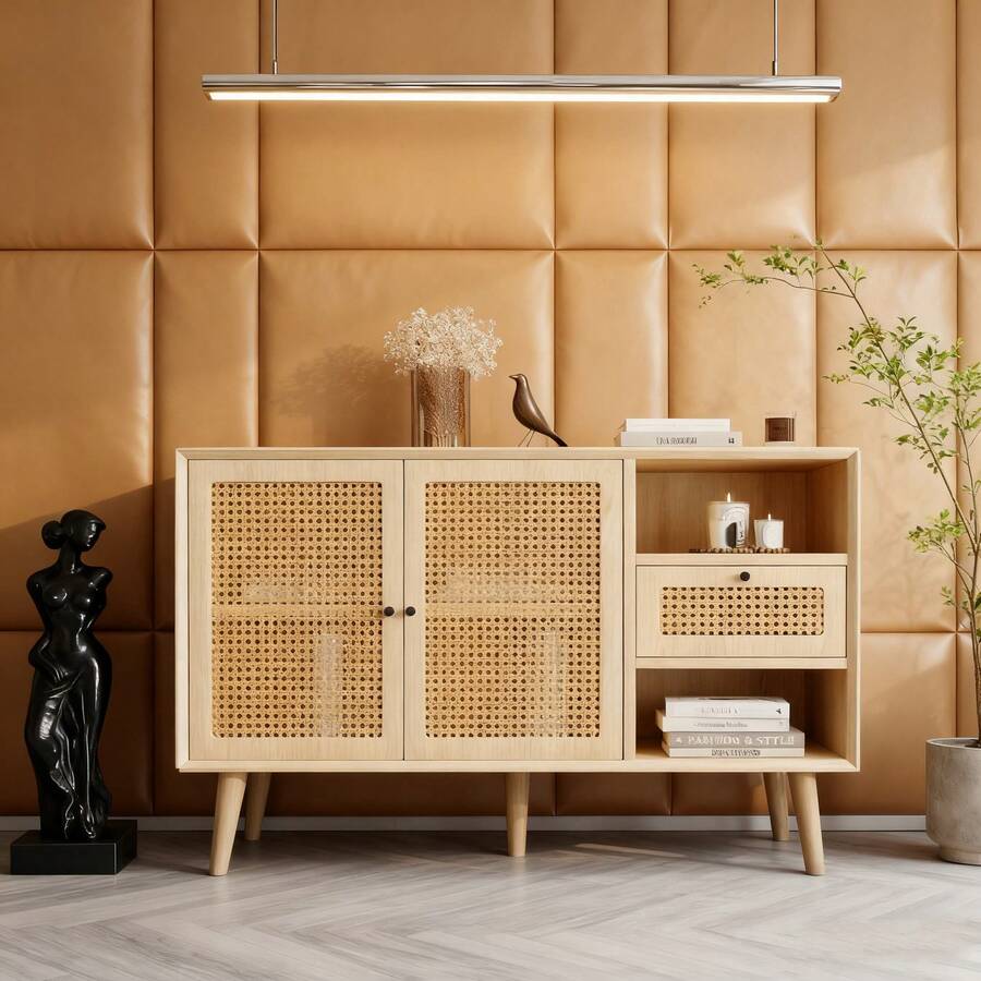 Armários de armazenamento - Carvalho + MDF-1 - Ver 1