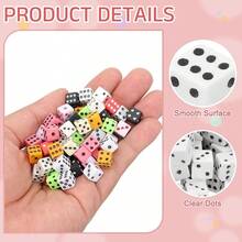 100pcs 8mm Mini Dice Multicolour Available Square Angle Point Dice Party Game Accessories Point Game Props Party Festival Birthday Gift - Multicolor - View 3