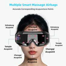 Eye Massager With Bluetooth Music & Heating, 5 Massage Modes, 180° Foldable Design, Heating & Cooling Functions For Headache, Dry Eyes, Dark Circles, Rechargeable Bluetooth Music Eye Massager To Improve Sleep, Gift For Friends, Mom And Dad, Black, Pink - Multicolor - View 6