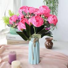 1 Stück künstliche Rose Pfingstrose Blumenstrauß, schöne Kunstblumen Anordnung für Hochzeit, Party und Heimdekoration, Valentinstag Geschenkdekoration