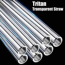 4/6/10pcs Transparent Tritan Straws,30cm/11.81in Length, 1cm/0.39in Diameter,Straight Drinking Straws For Vacuum Tumbler Themos Cup Bottle,Comes With Straw Brush,Compatible With Stanley