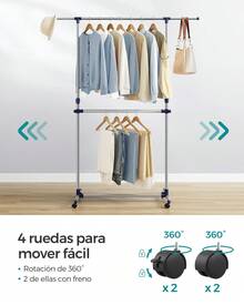 SONGMICS Fixed Clothes Drying Racks - mavi - Görünüm 3