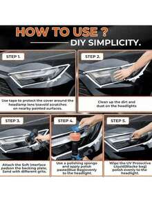 Car Headlight Restoration Polish Kit Auto Headlight Oxidation Yellowing Scratches Blurring Enhancement Crystal Plating Coating Refurbishment Agent - Capacity - View 9