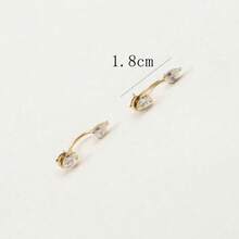 2只装不锈钢白色锆石耳钉，女士亚克力医用钢螺旋耳骨耳环 - earring - 查看 7