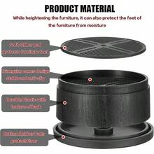 8PCS Furniture Riser Heavy Duty Stackable Bed Lifts Risers 1.5u201D 3u201D 6u201D Lift Height Adjustable Table Chair Sofa Riser Anti Slip Furniture Lift Pads Support To 1000kg - Round - View 6