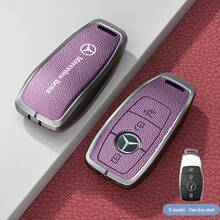 Mercedes Benz Key Fob Cover Genuine Leather With Metal Borders | Anti-Scratch Luxury Car Accessories, Carbon Fiber Keychain - Compatible With A/C/E/S/CLS/GLC/GLE/GLA/GLS Class (2017-2024) Including E200/E400/E63/W213, S550/S560, C260, A200 | Premium Key Protection Case - Multicolor - View 16