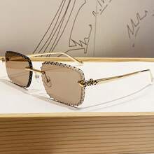 1副男女通用无框方形休闲时尚眼镜 - 彩色 - 查看 2