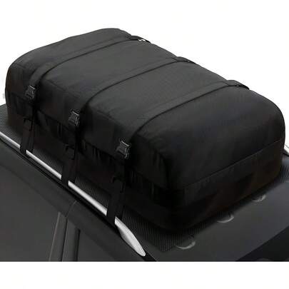 Roof Rack Cargo Carrier 32.1 Cubic Feet, XXL Soft-Shell Rooftop Cargo Box, Waterproof Heavy Duty 1200D For Car With/Without Roof Rack, Includes Anti-Slip Mat, Door Hooks, 60x37x25 Inches