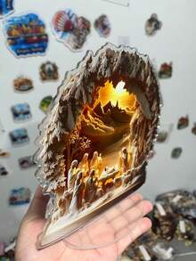 2D Flat 1pc Classic Acrylic Nativity Scene Decoration - Waterproof 2D Flat Religious Statue, Suitable For Home And Office Decor, Great For Easter And Various Room Types