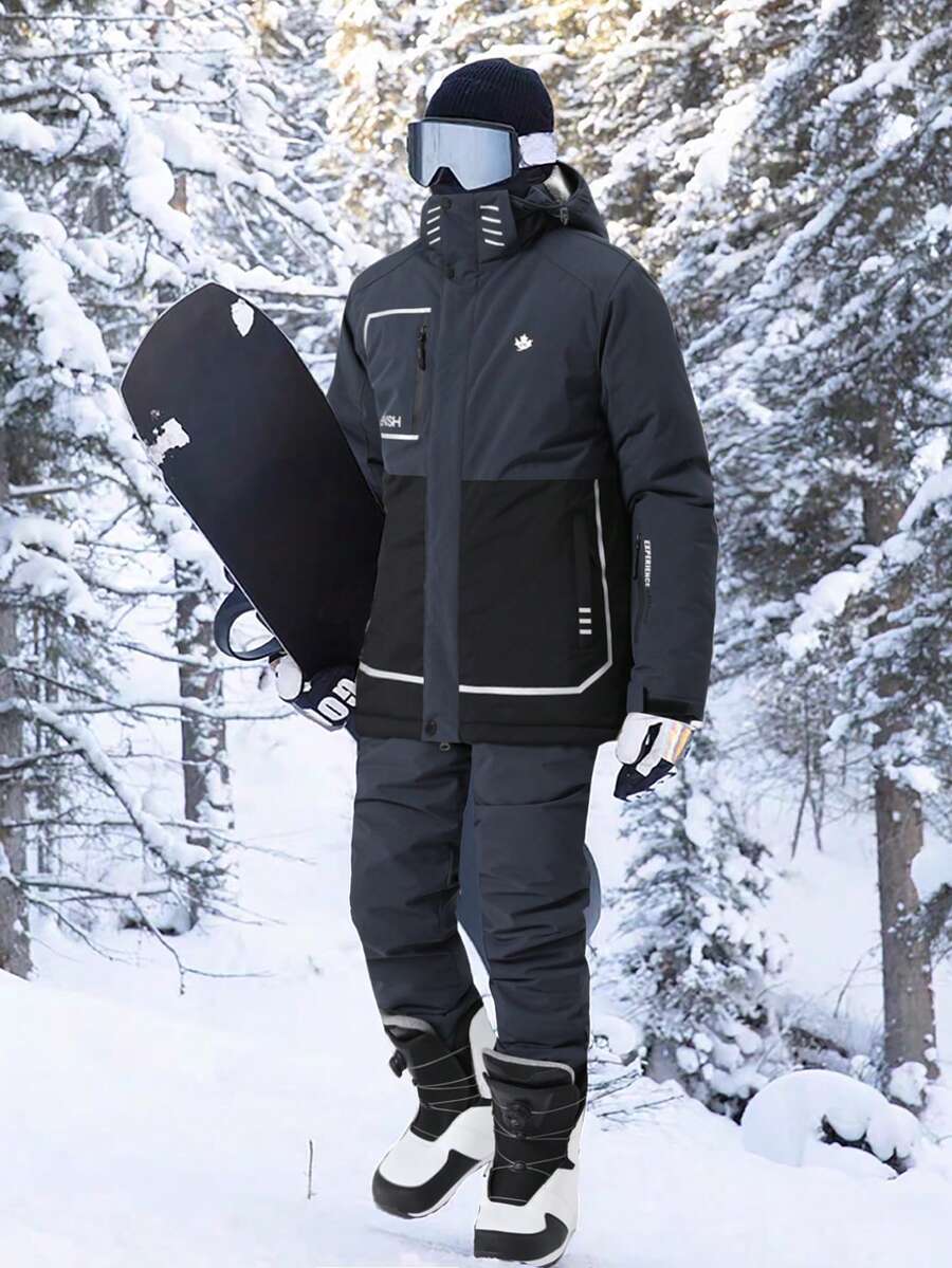 男士运动户外两件套运动服 - 专业运动休闲套装，男士滑雪服 - 夹克和裤子 HX391-1 冬季