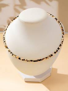 Women's Jewelry Set, Fashion Sexy Geometric Leopard Print Necklace & Earrings Set, Suitable For Daily Wear - Leopard - View 5