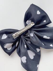 1/6pcs Heart Shaped Bow Hairclips, Suitable For Girls And Women For Daily Outings And Photo Shoots - Multicolor - View 4