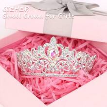 CIEHER Small Crown For FFgirls Cake Topper - Mini Princess Tiara Birthday Wedding Cake Decorations With AB Rhinestones{Inchcolor_nameinch:InchSilverAbRhinestonesinch} - SilverAbRhinestones - Xem 5