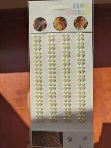 1 Sheet Face Gems Self Adhesive Heart-Shaped Stickers Flat Back Pearls For Craft Hair Face Makeup Nail Cell Phone Scrapbooking Decor, Heart, - Multicolor - View 10